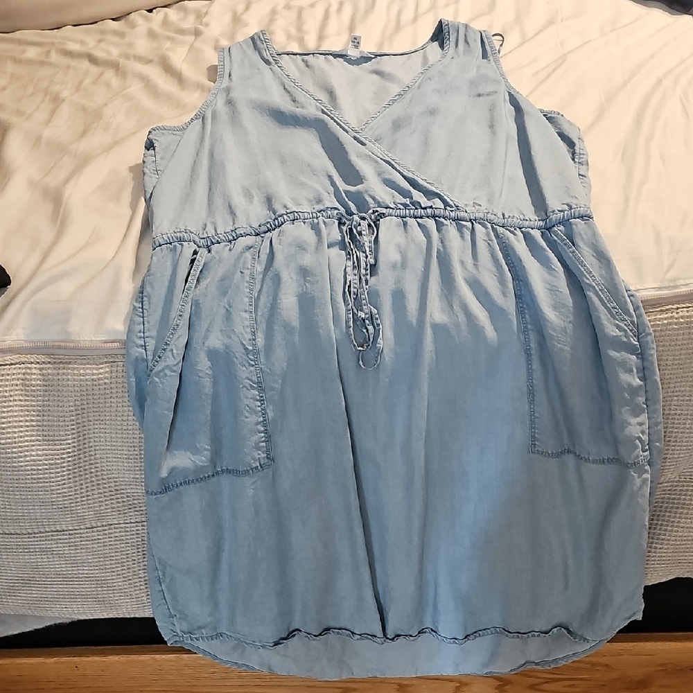 Time and Tru Blue Ruffled Tiered Sundress